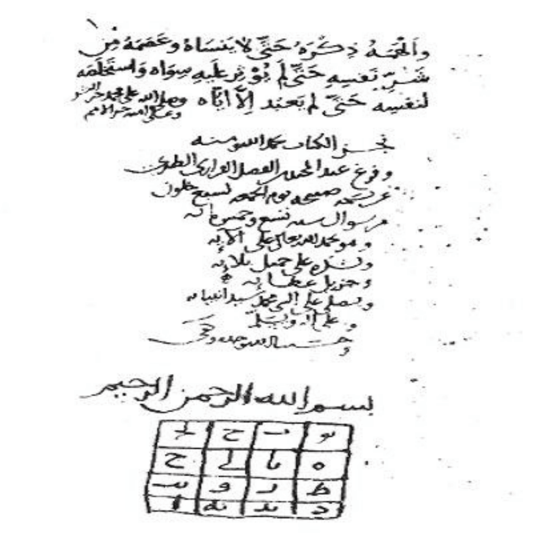 Arabic text on page for good luck