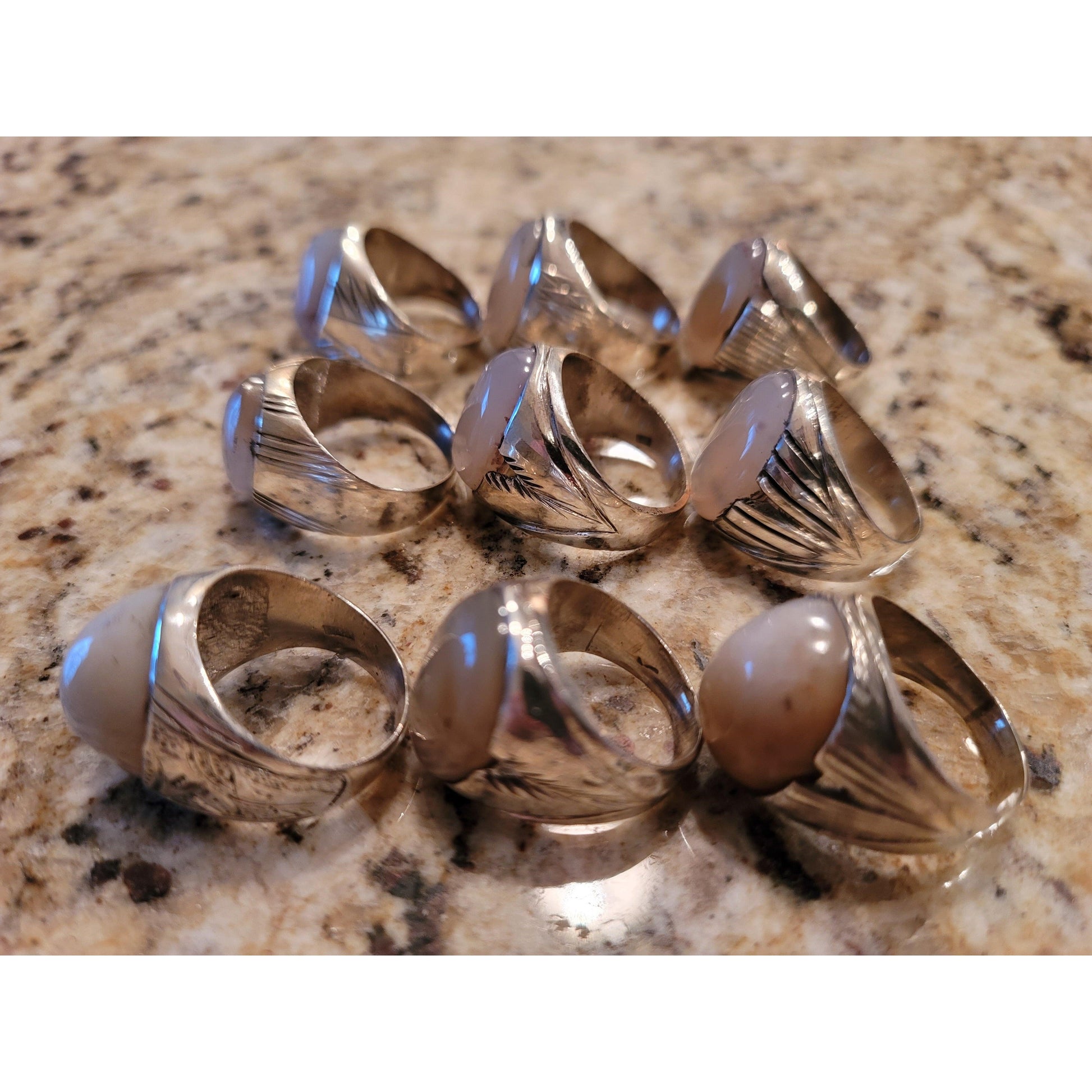 Third eye opening rings - cloud agate LIMITED QUANTITY - sufi magic