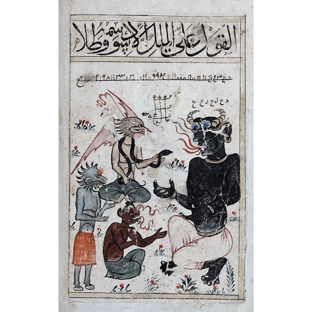 evil spirit protection depicted on paper