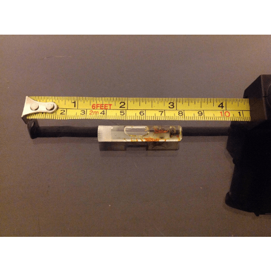 oil container length on measuring tape